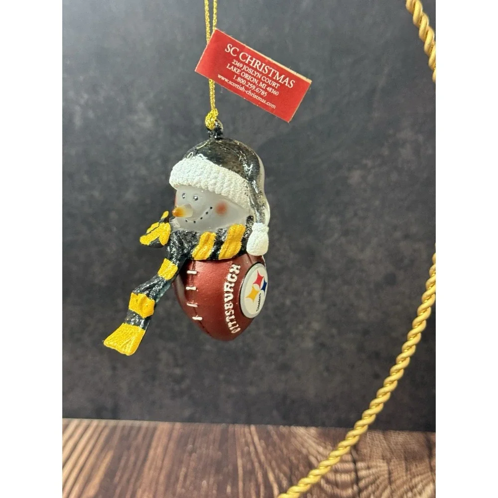 Pittsburgh Steelers Snowman Christmas Ornament NFL Wilson